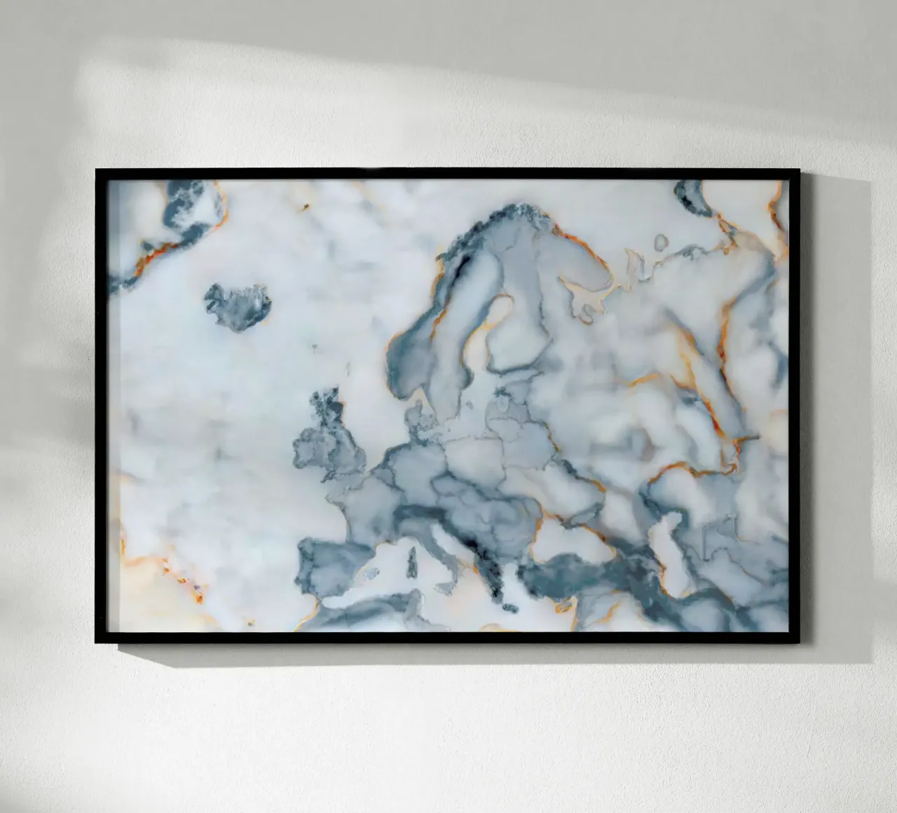 Europe Marble Map poster con telaio in plastica da Octavian