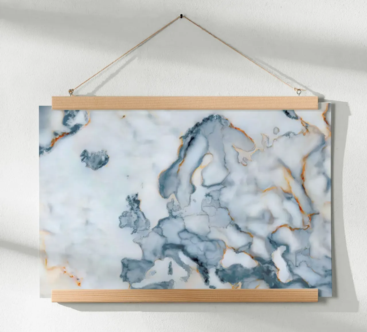 Europe Marble Map poster con telaio in plastica da Octavian