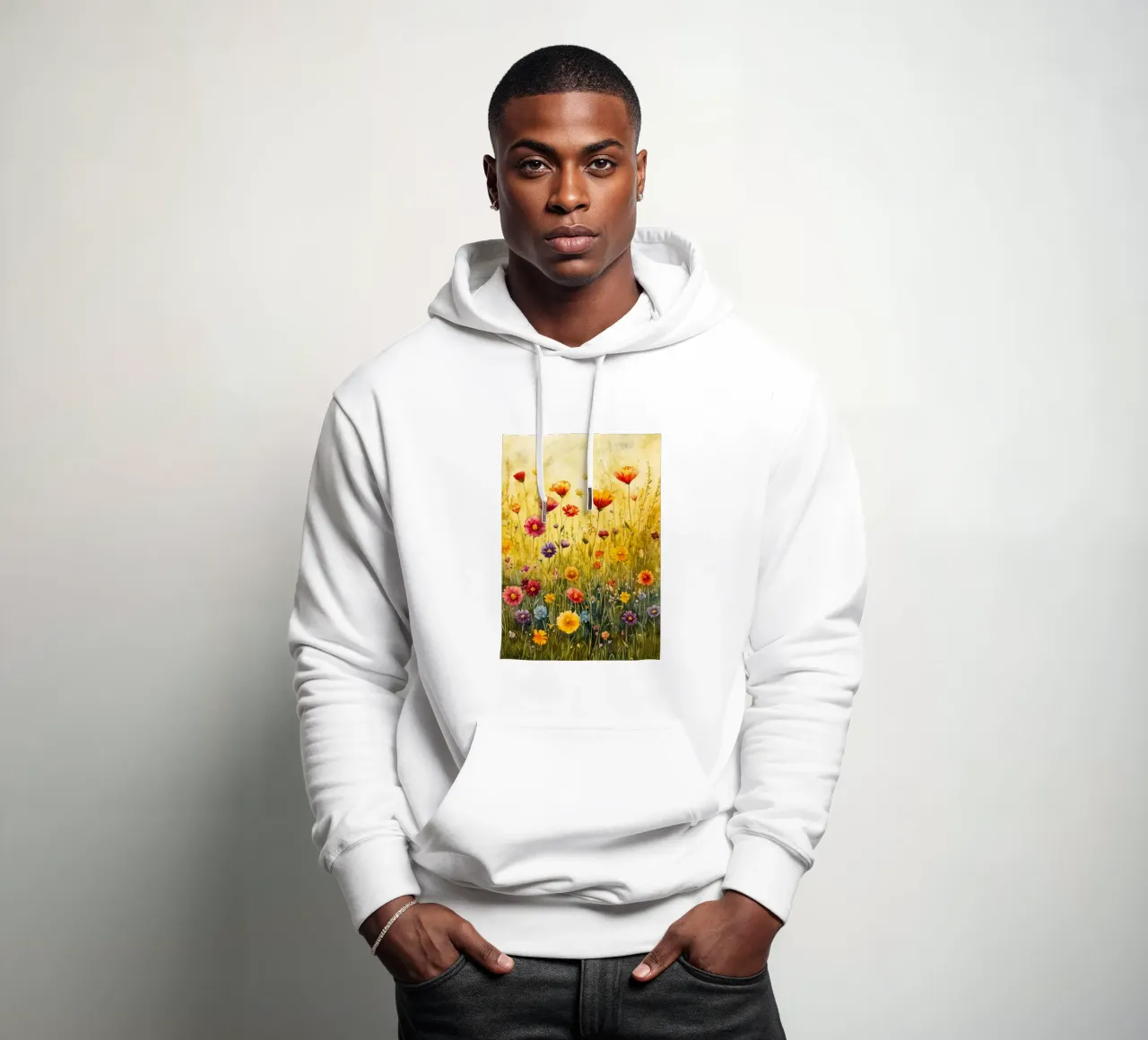 Fiori di campo estivi felpa con cappuccio da Justyna Jaszke JBJart
