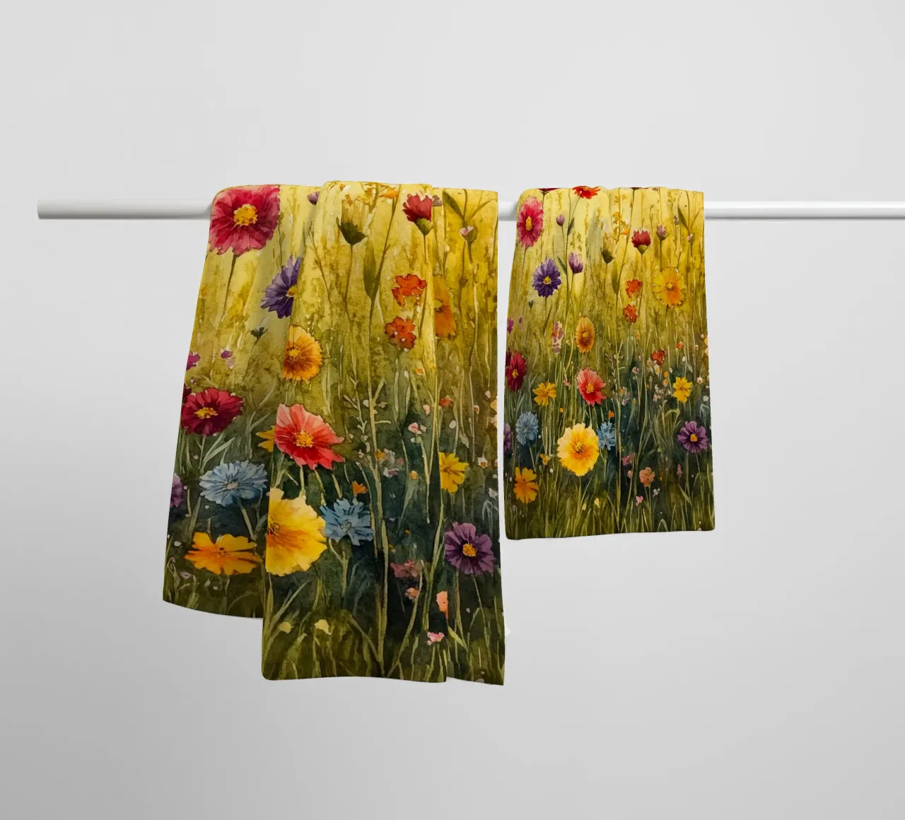 Summer wildflowers towel by Justyna Jaszke JBJart