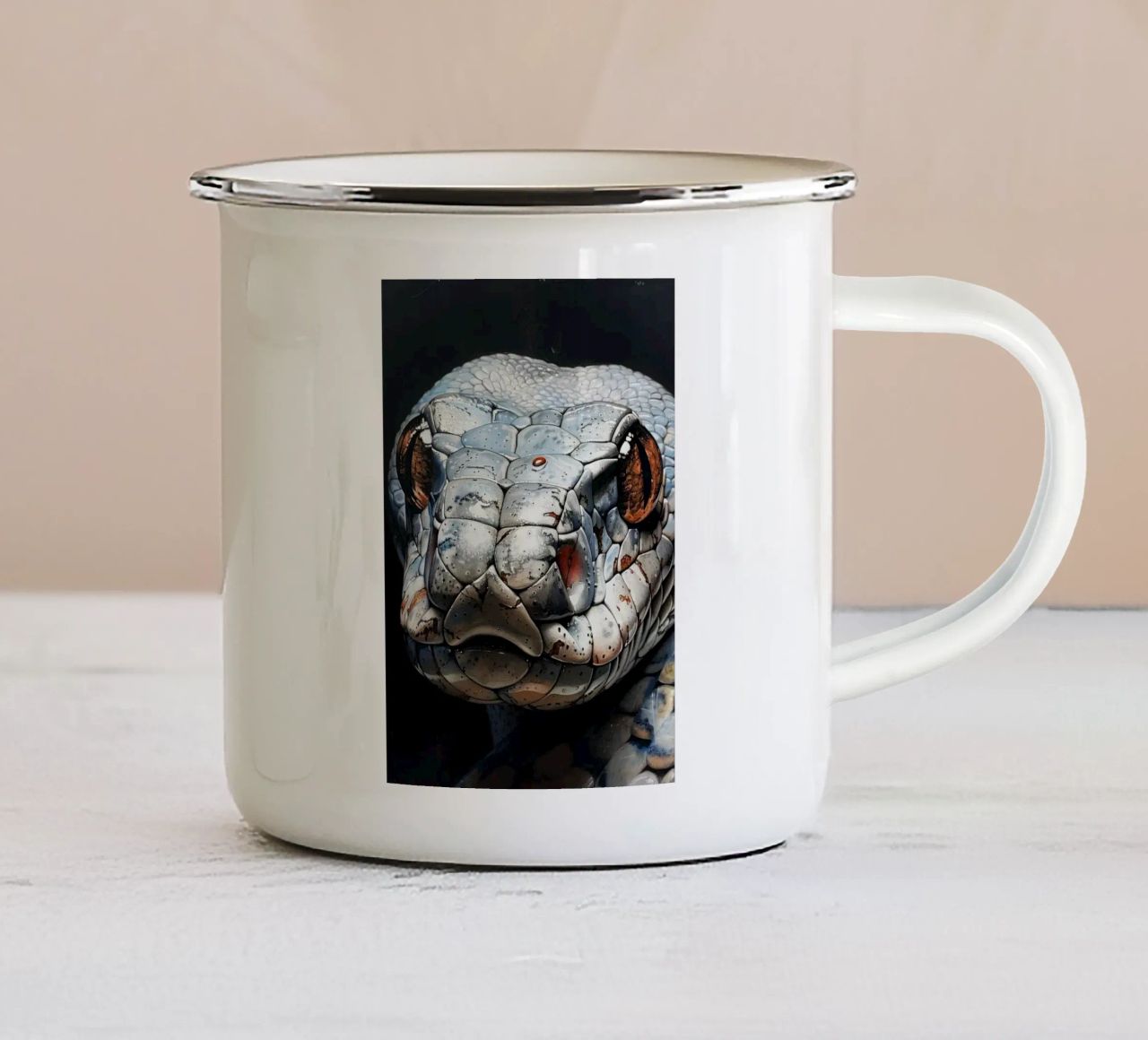 Serpente tazza in smalto da Lionmixart