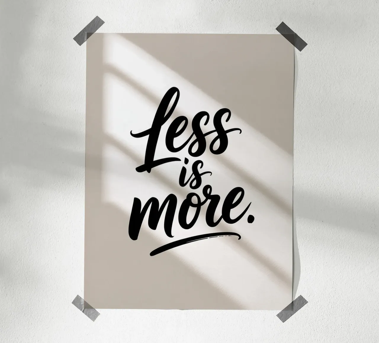 Moins, c'est plus - Citation manuscrite minimaliste hahnemühle de logic