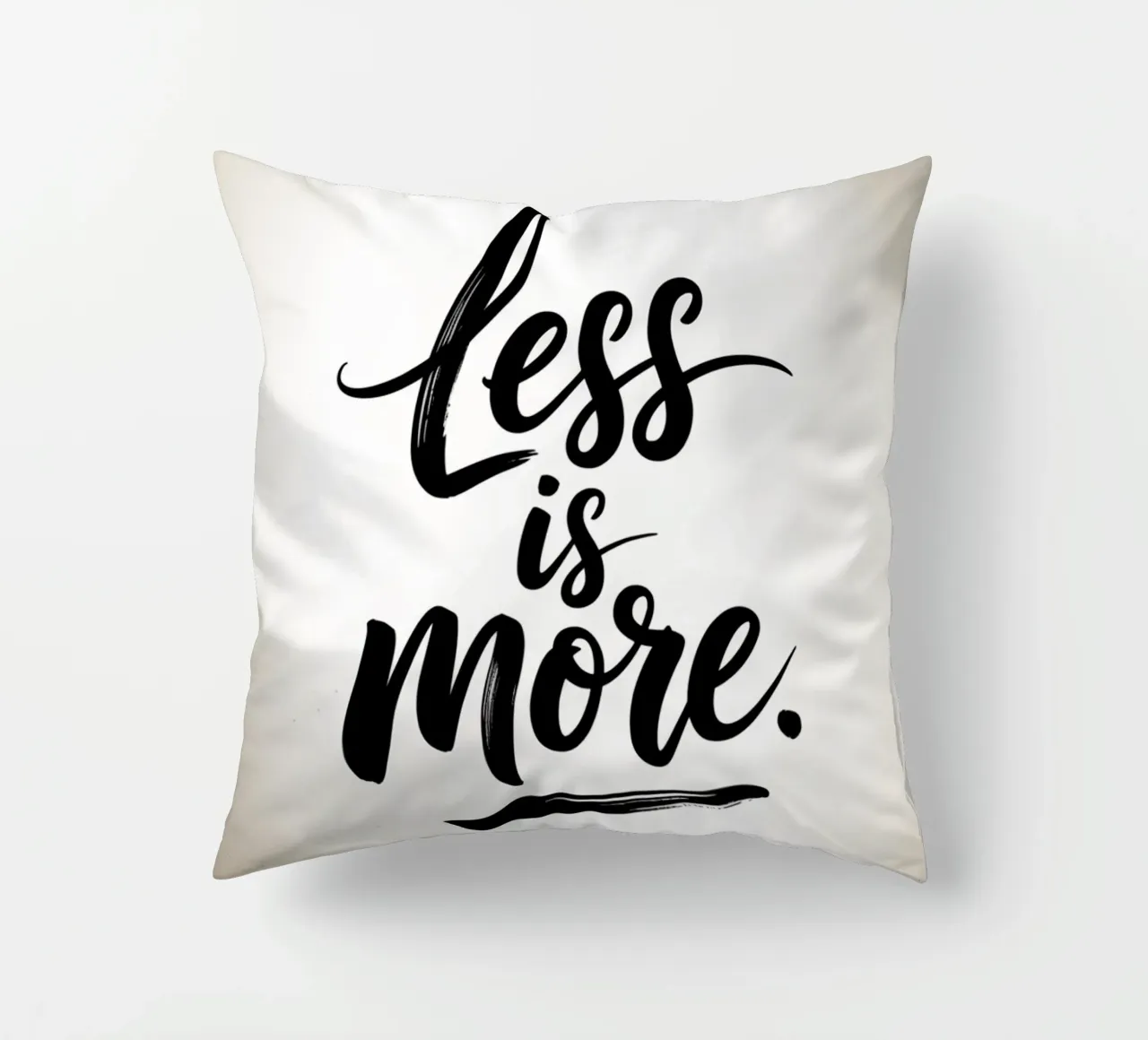 Minder is meer - Minimalistische quote kussen van logic