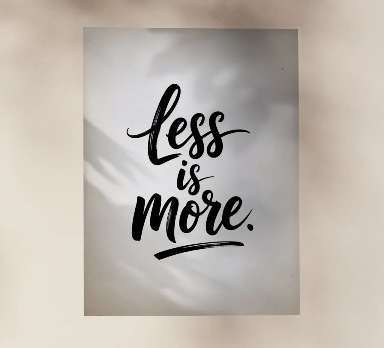 Weniger ist mehr - Minimal Quote Backlit Folie von logic