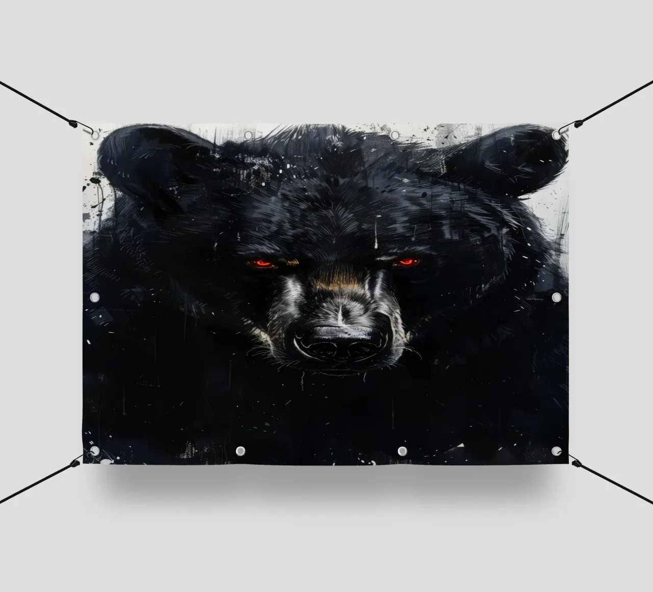 Orso nero telo in pvc da Lionmixart