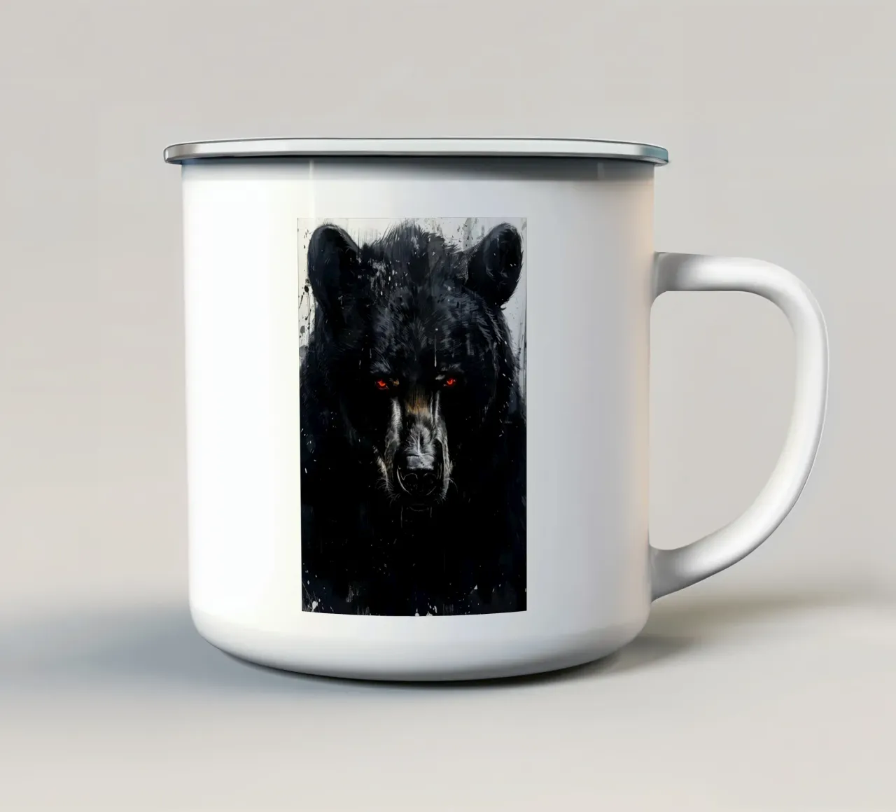 Orso nero tazza in smalto da Lionmixart