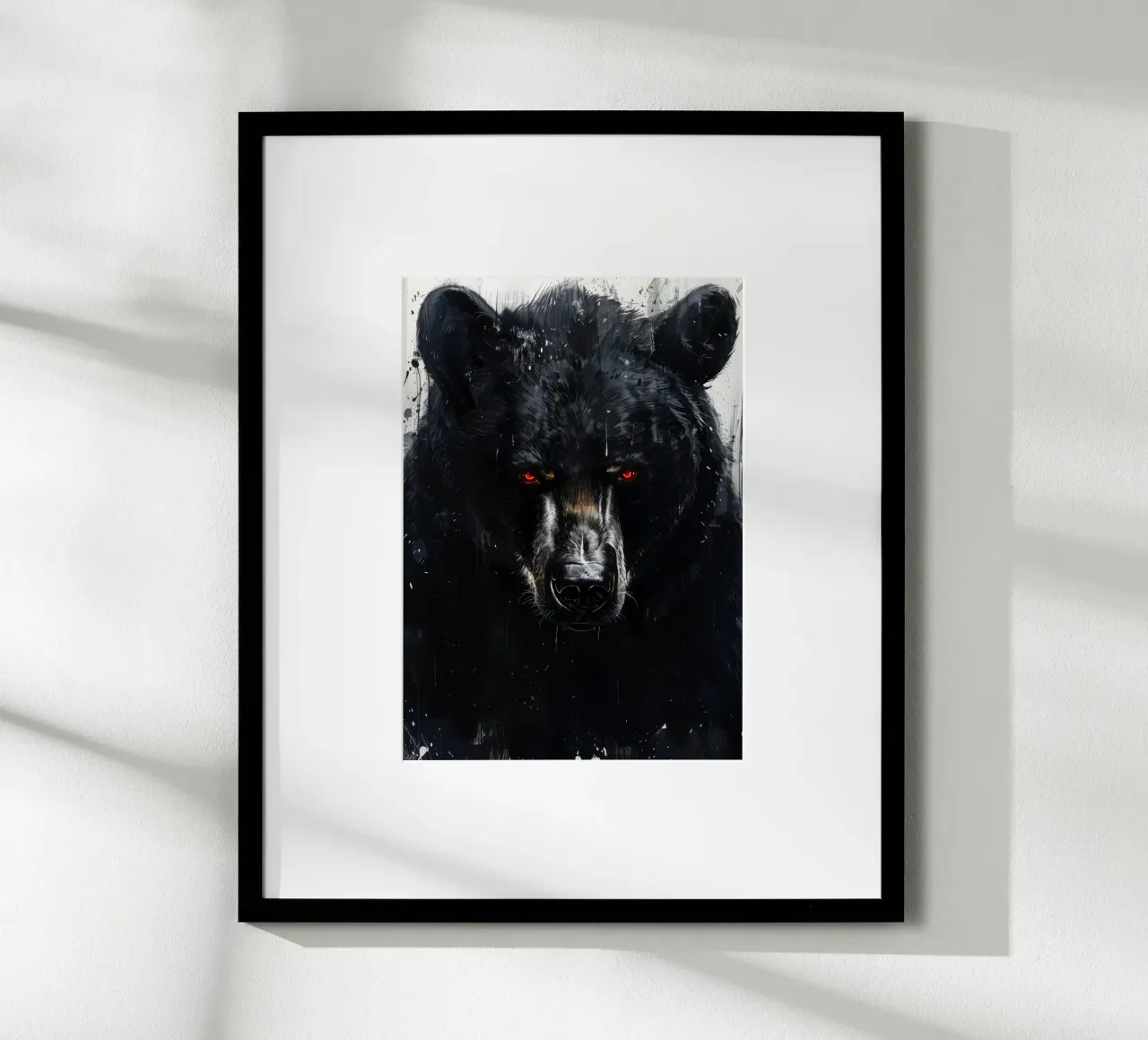 Orso nero poster con telaio in plastica da Lionmixart