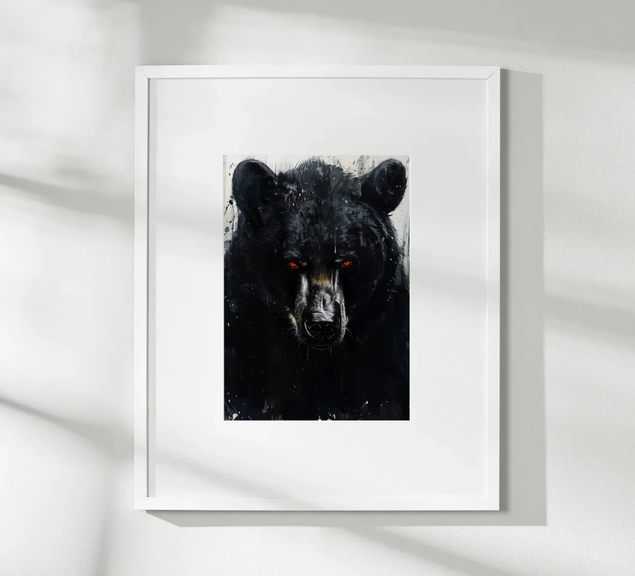Orso nero poster con telaio in plastica da Lionmixart