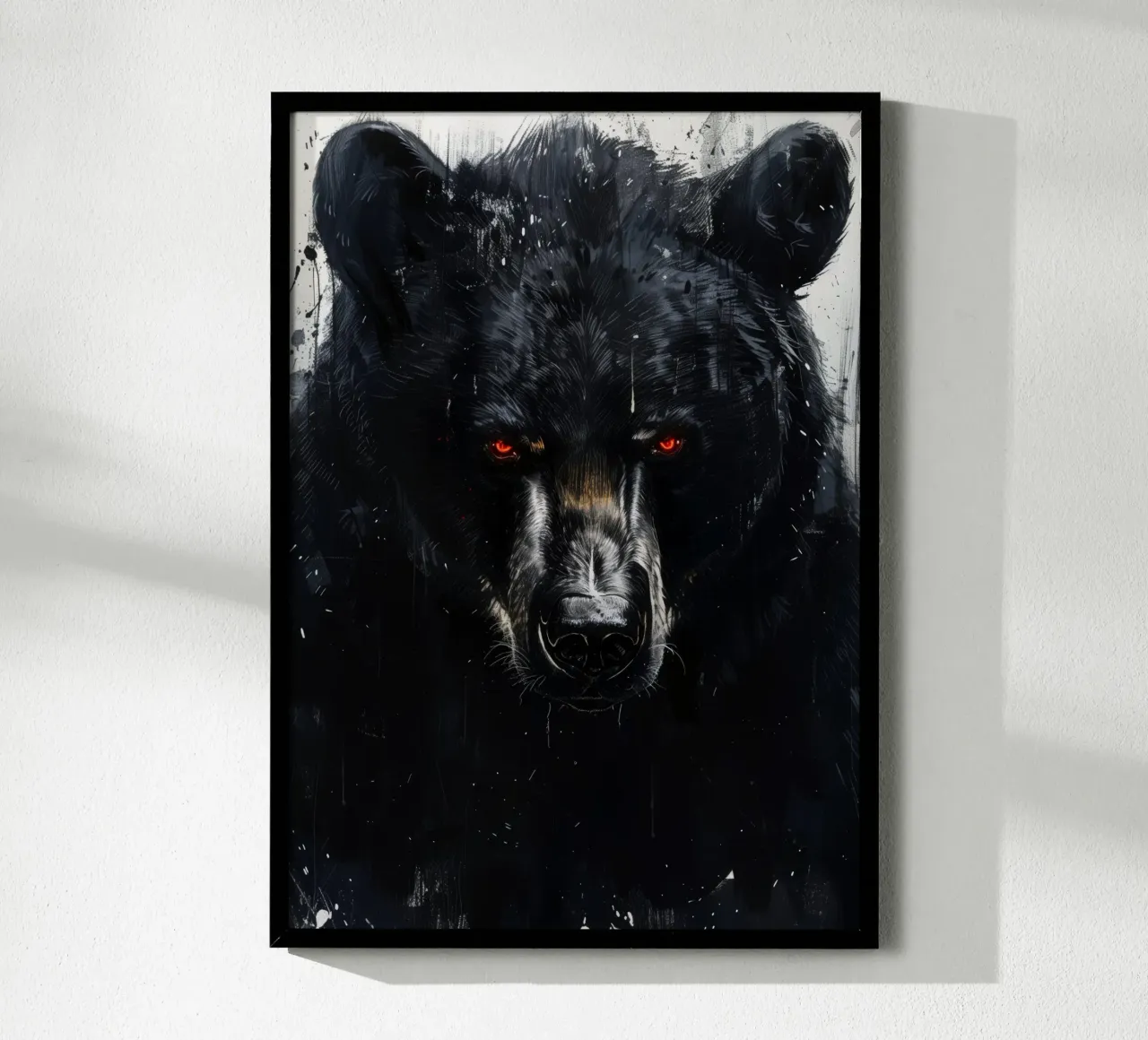 Orso nero poster con telaio in plastica da Lionmixart
