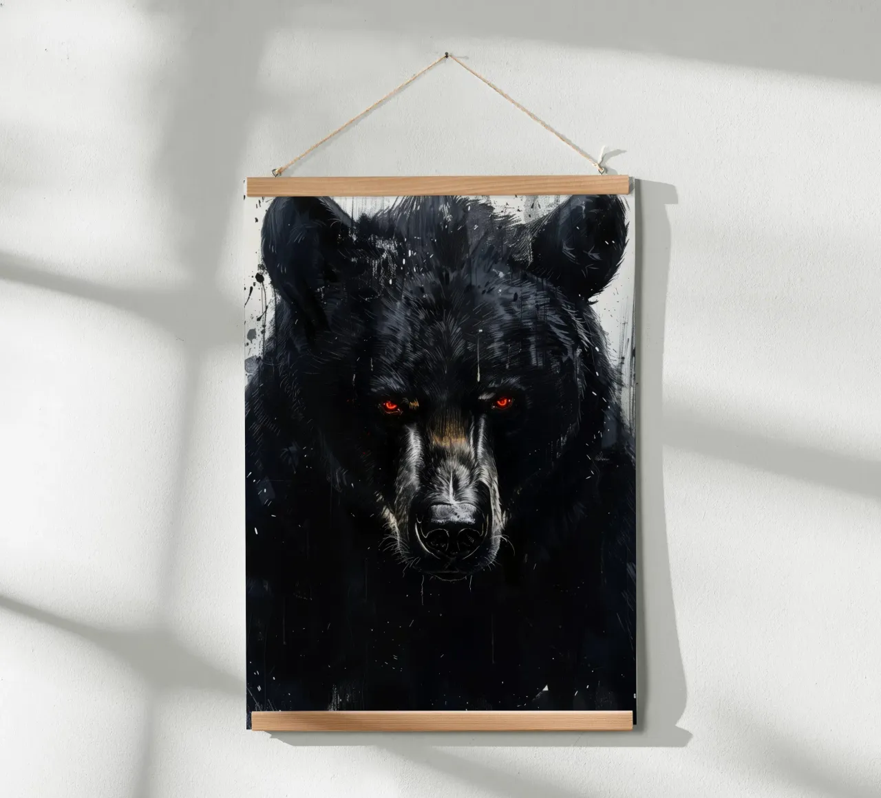 Orso nero poster con telaio in plastica da Lionmixart
