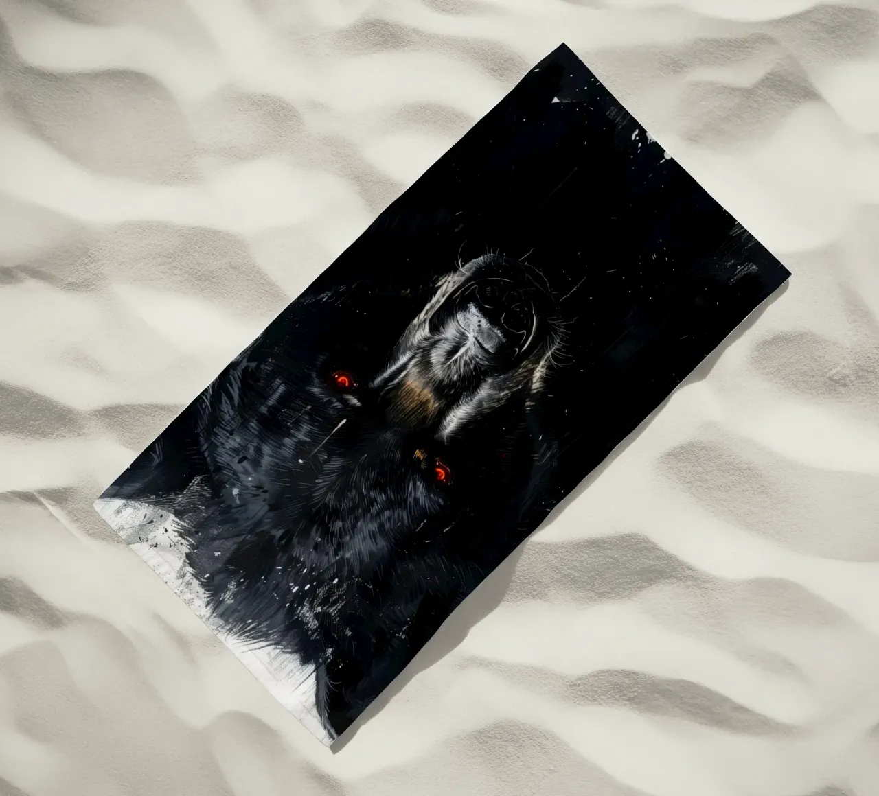 Orso nero telo mare da Lionmixart