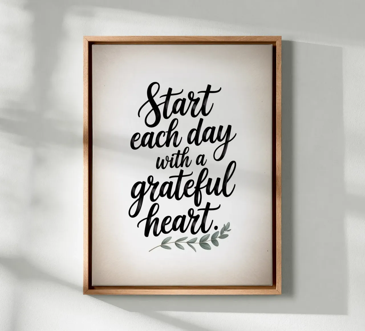 Grateful Heart - Minimal Botanical Quote canvas by logic