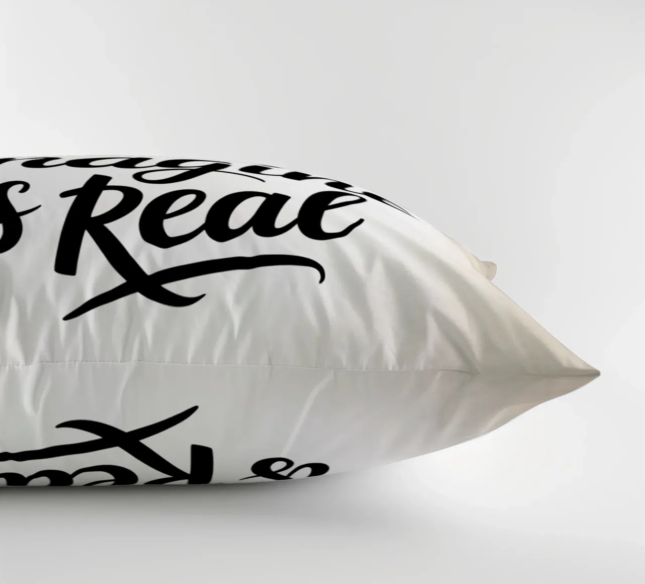 Everything You Can Imagine Is Real - Handwritten Quote decorative cushion by logic