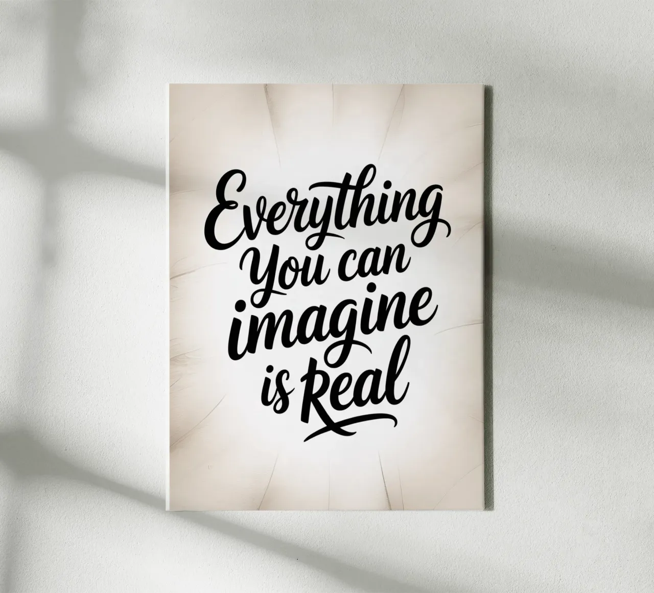 Everything You Can Imagine Is Real - Handwritten Quote canvas with Floater frame by logic