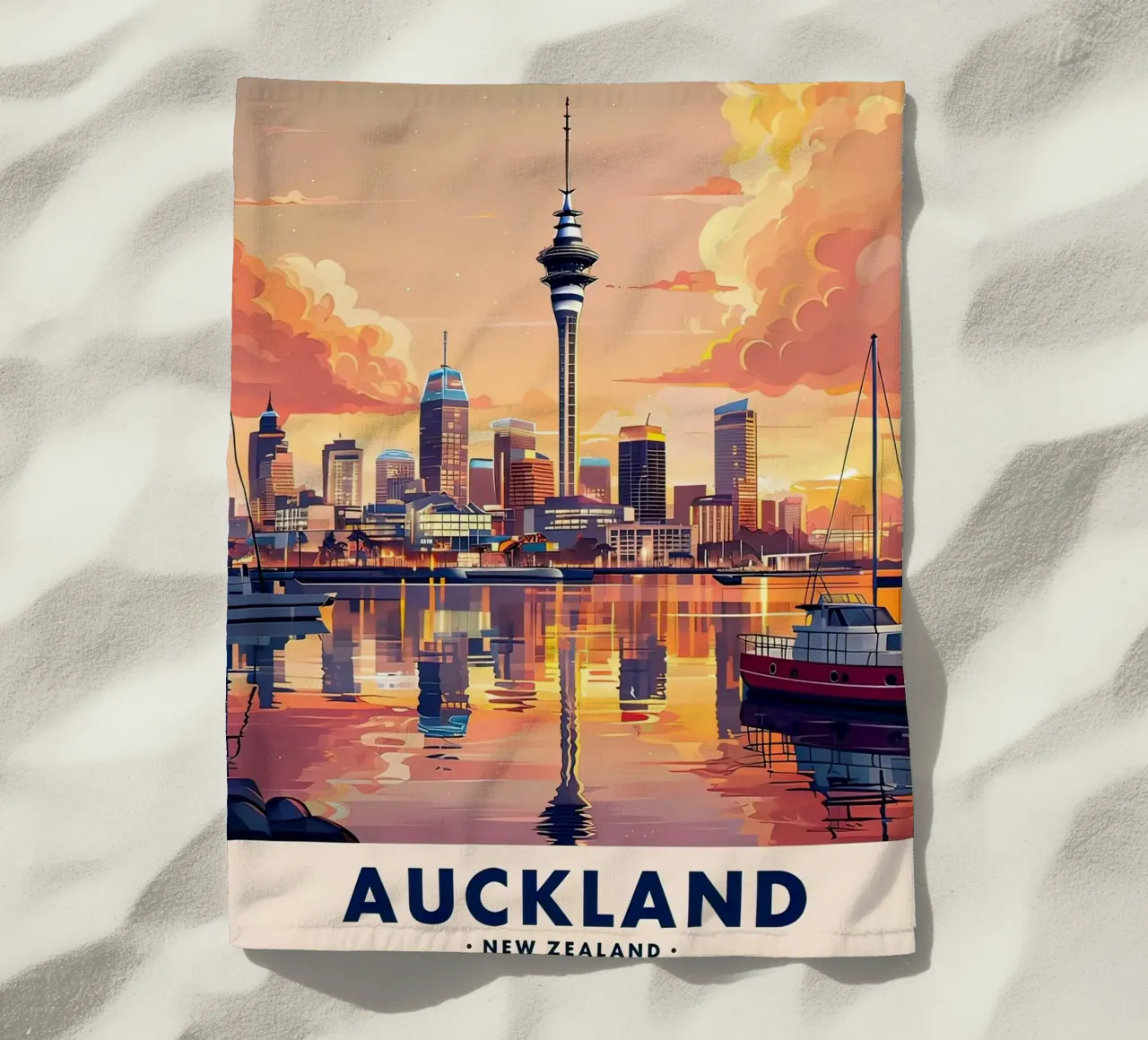 Lo skyline di Auckland telo mare da ARTVI-SHOP