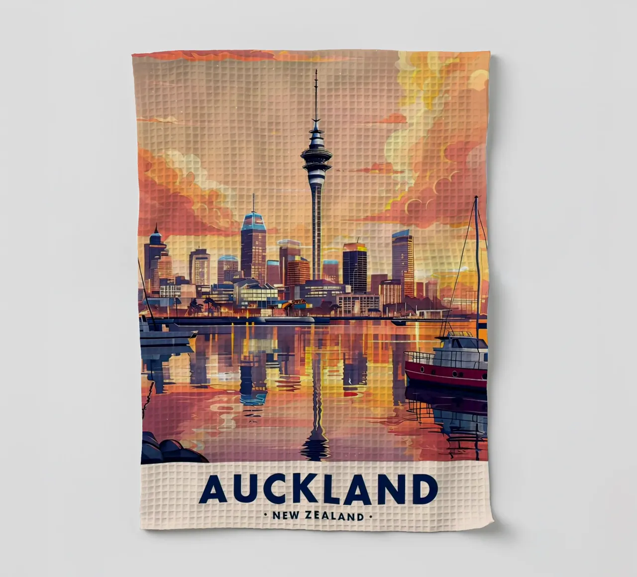 Lo skyline di Auckland canovaccio da cucina da ARTVI-SHOP