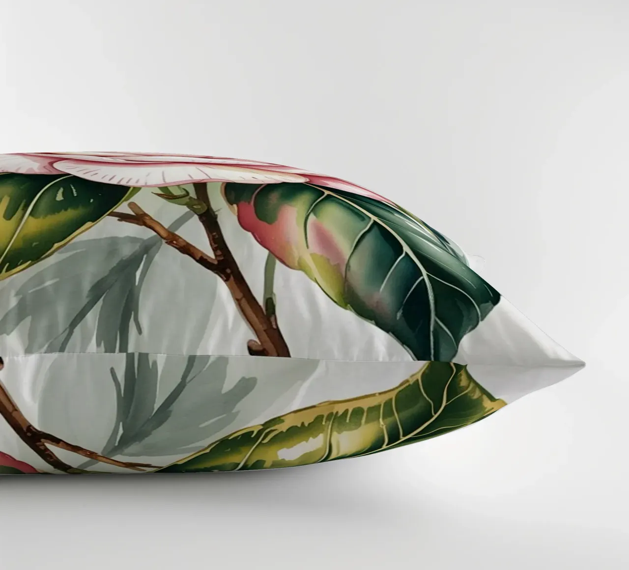 Fiore di camelia - Illustrazione botanica ad acquerello cuscino da logic