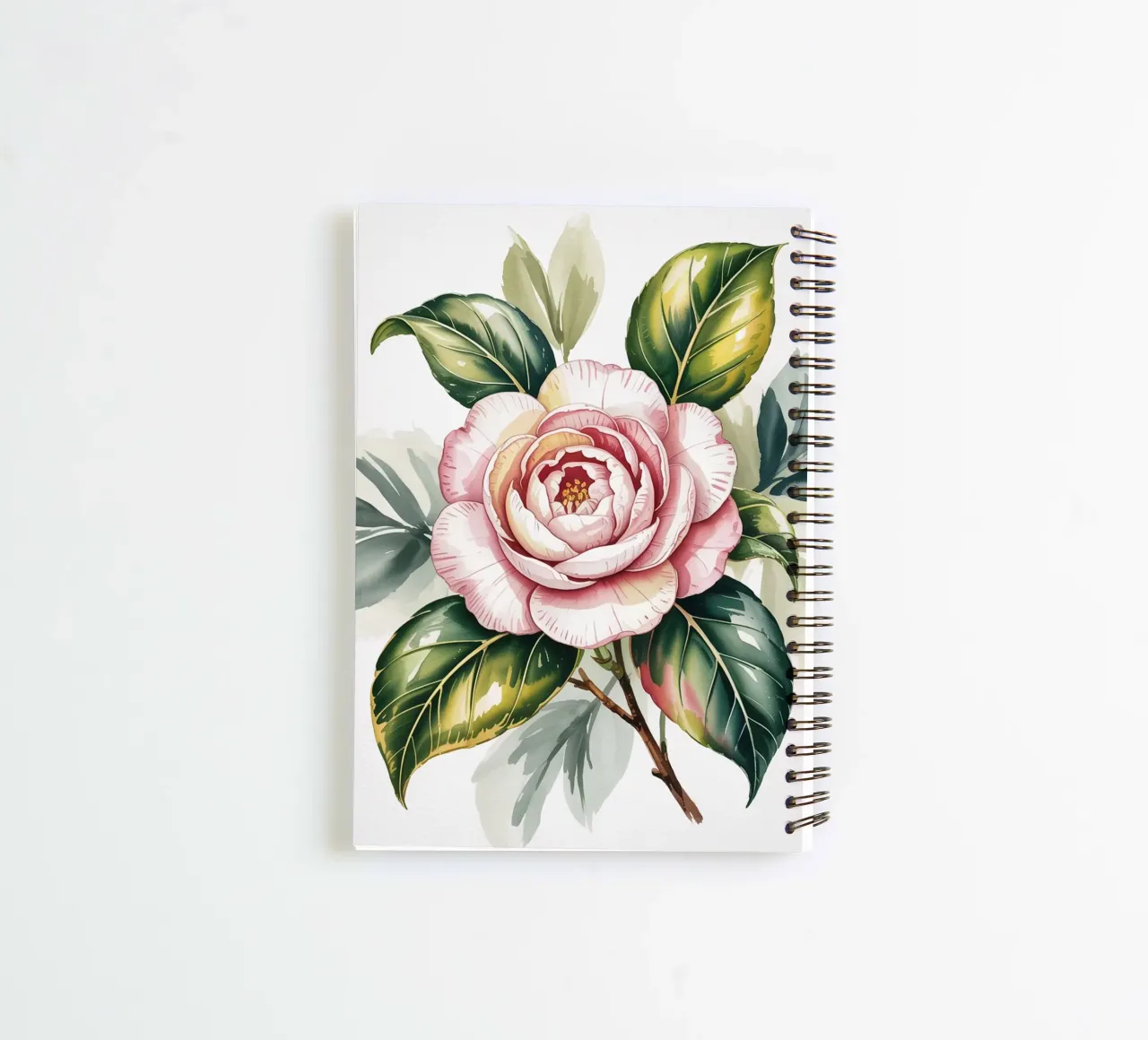 Fiore di camelia - Illustrazione botanica ad acquerello diario ad anelli da logic