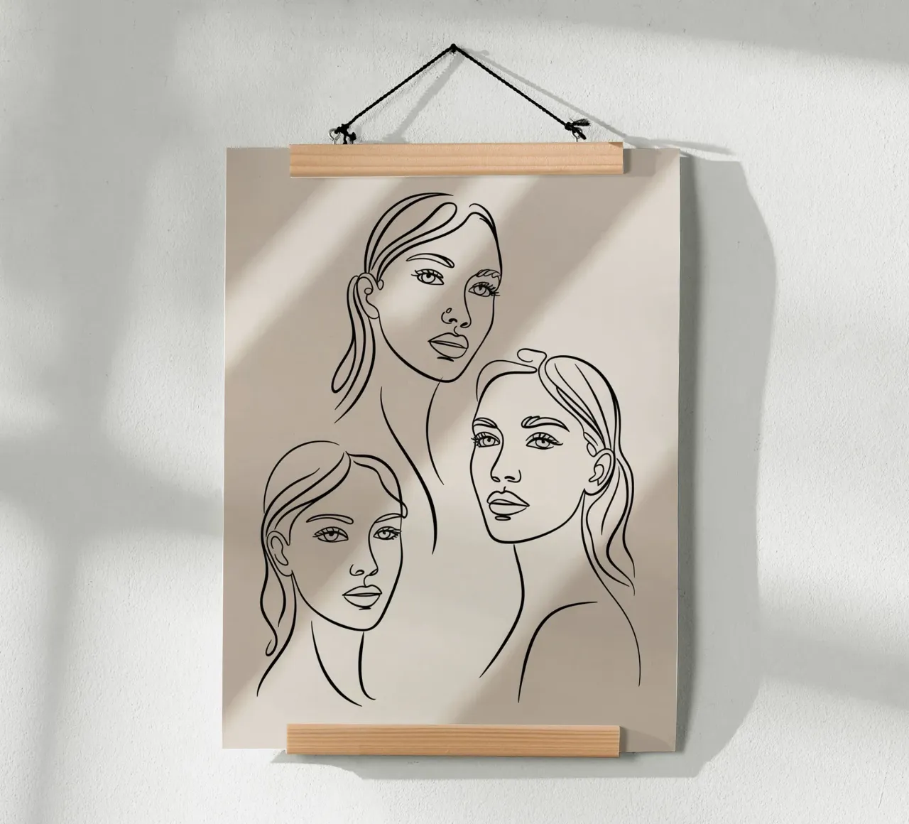Volti dalle linee minimali - Ritratti femminili disegnati a mano poster da logic
