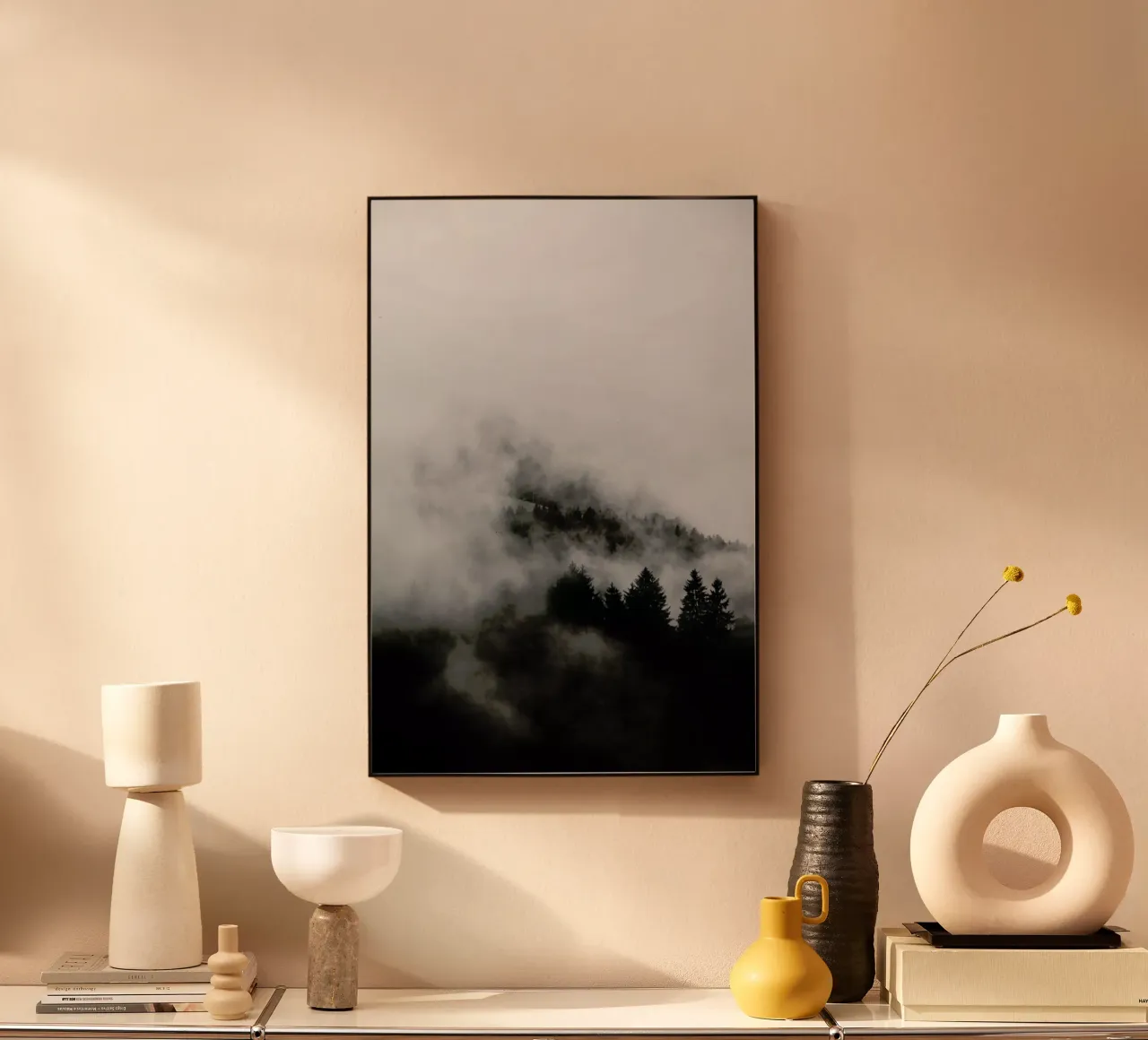 Black Foggy Forests acrylic glass by Studio Nahili