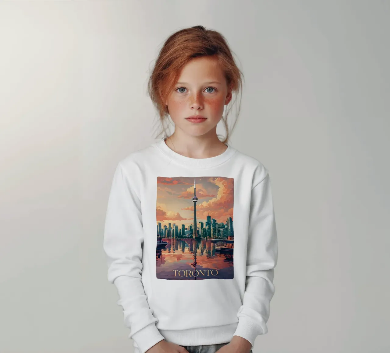 Toronto skyline kids sweatshirt by 🎁 ARTVI-SHOP