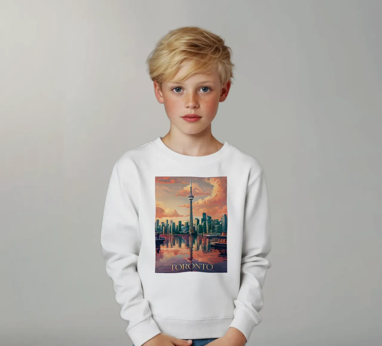 Toronto skyline kids sweatshirt by 🎁 ARTVI-SHOP