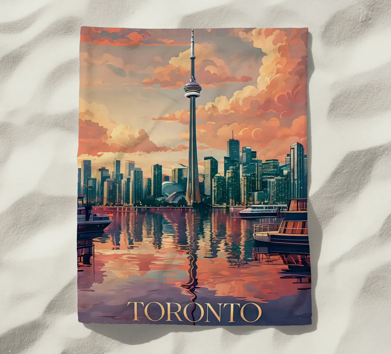 Lo skyline di Toronto telo mare da 🎁 ARTVI-SHOP