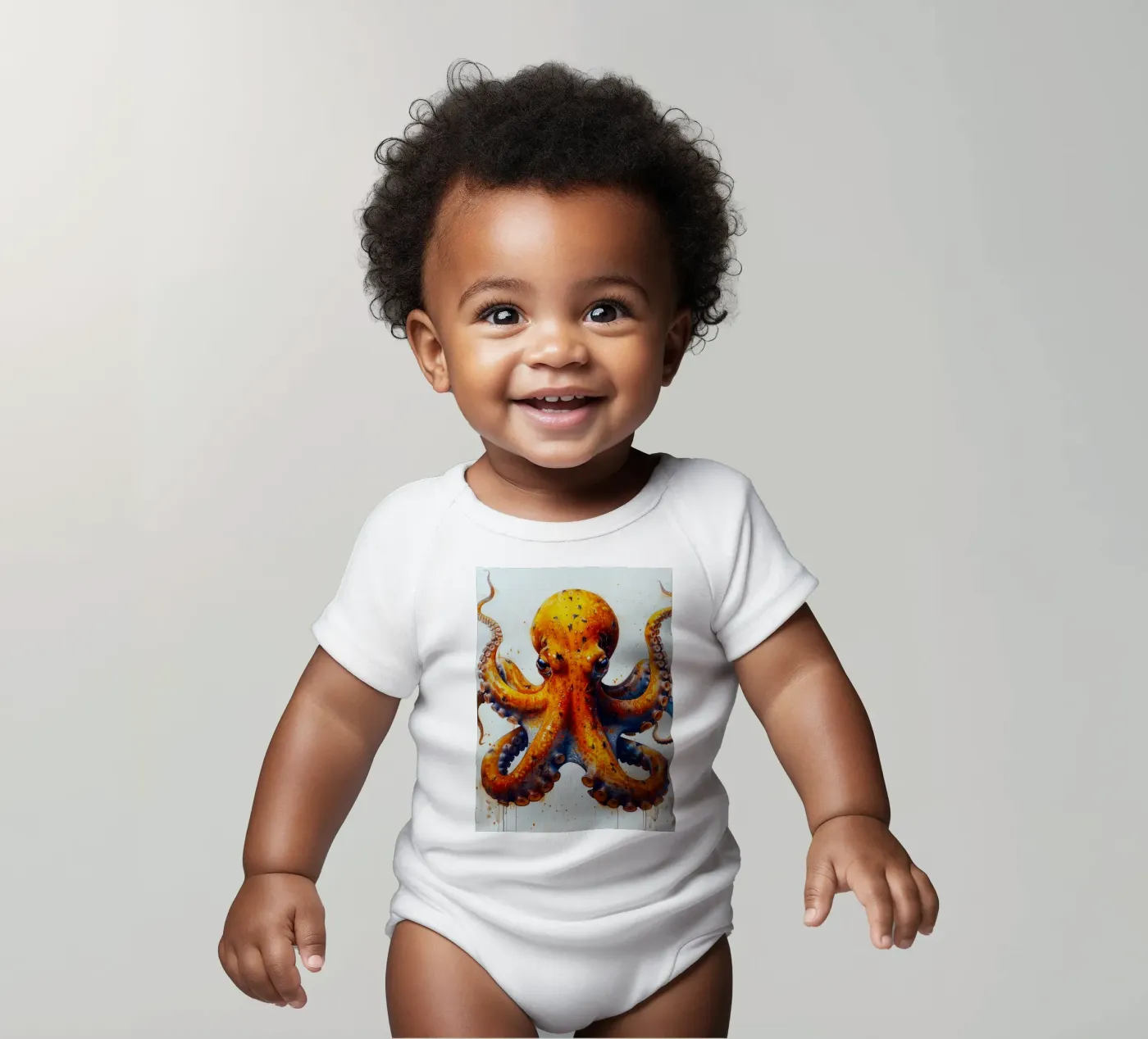 Pieuvre body bébé de Lionmixart