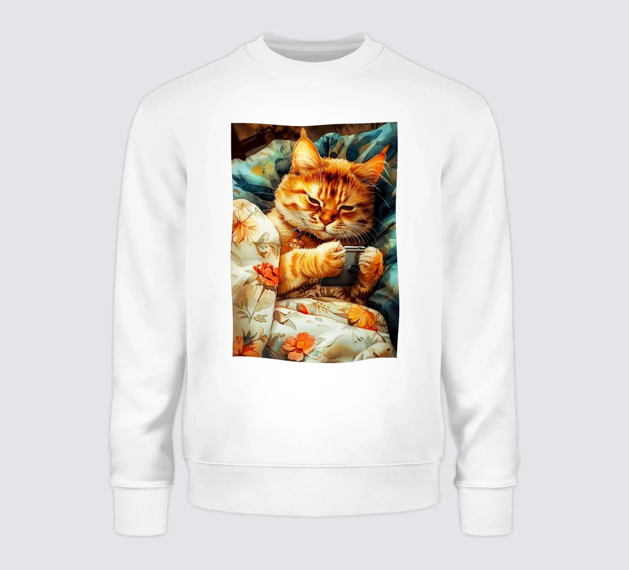 Gatto con smartphone felpa da Lionmixart