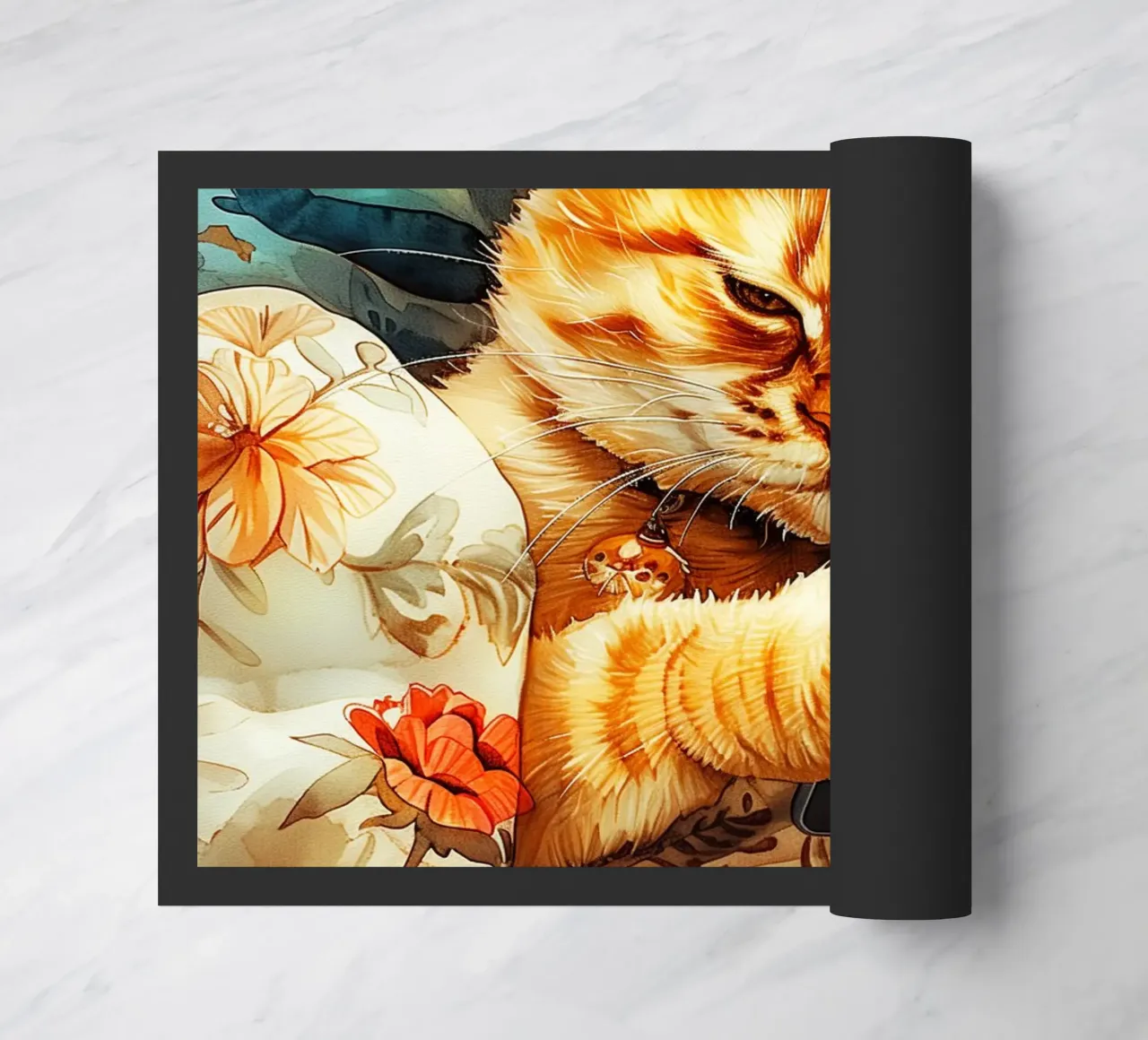 Gatto con smartphone zerbino da Lionmixart