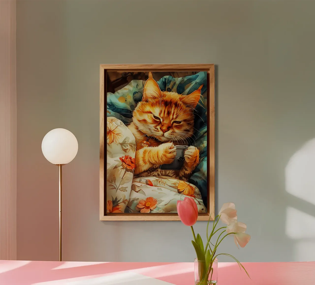 Chat avec smartphone panneau forex de Lionmixart