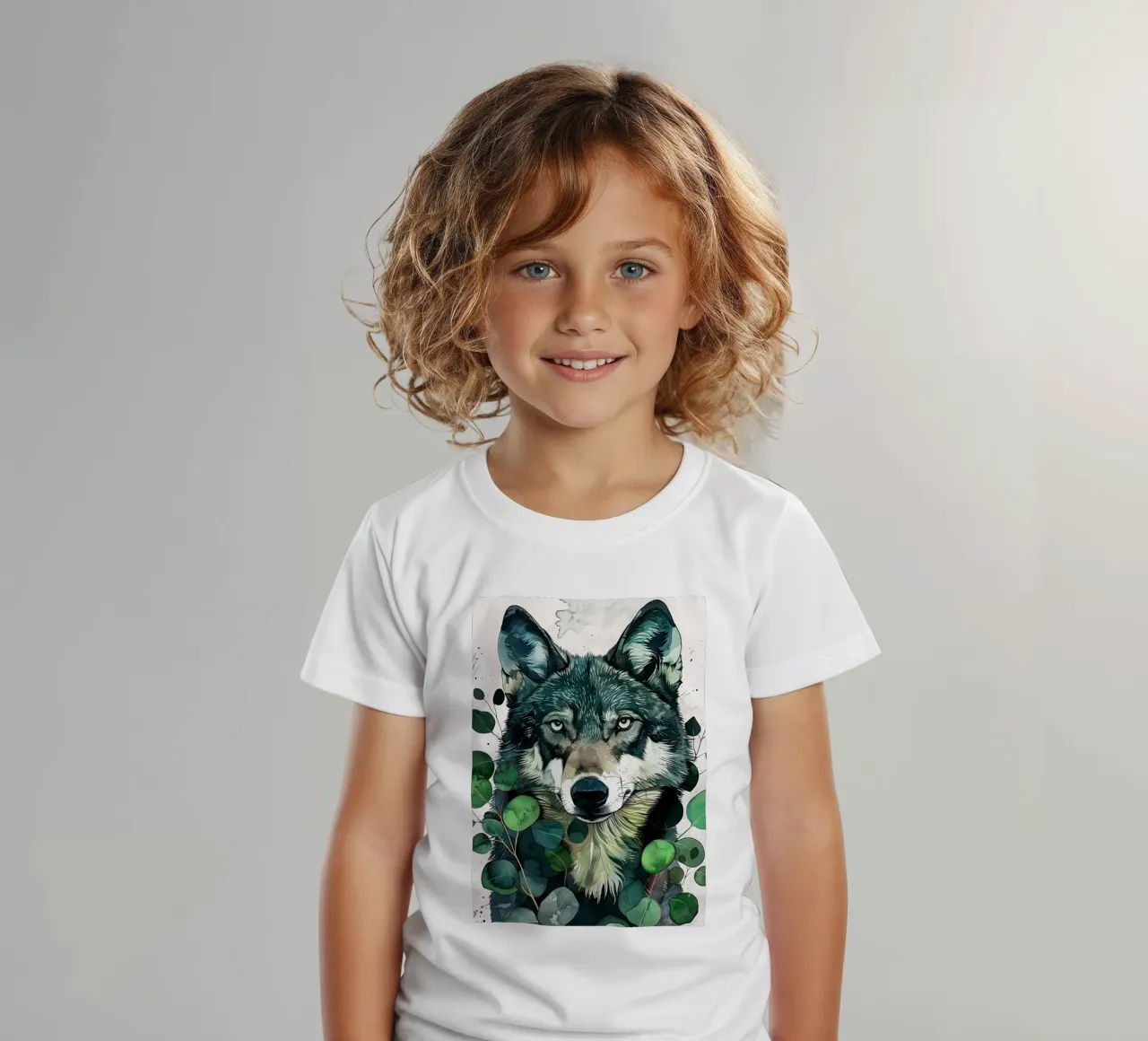 Lupo t-shirt bambini da Lionmixart