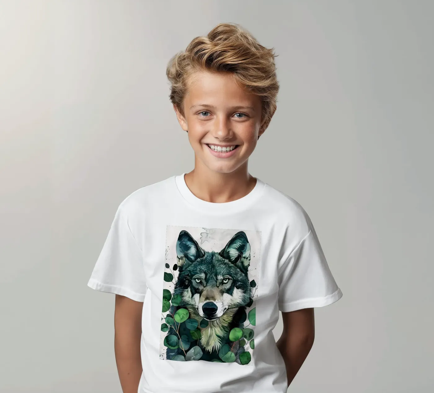 Lupo t-shirt bambini da Lionmixart