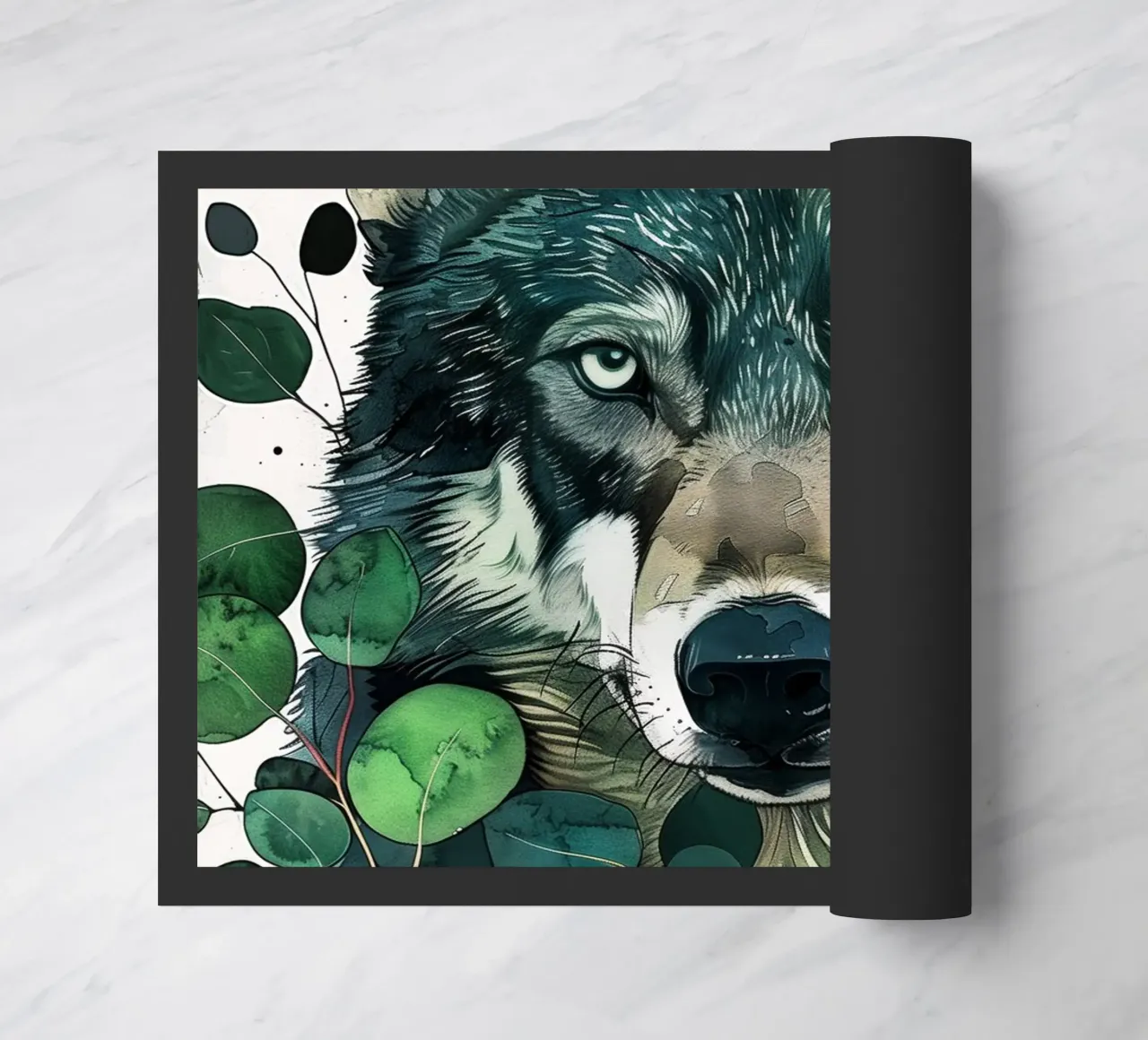 Wolf Fußmatte von Lionmixart