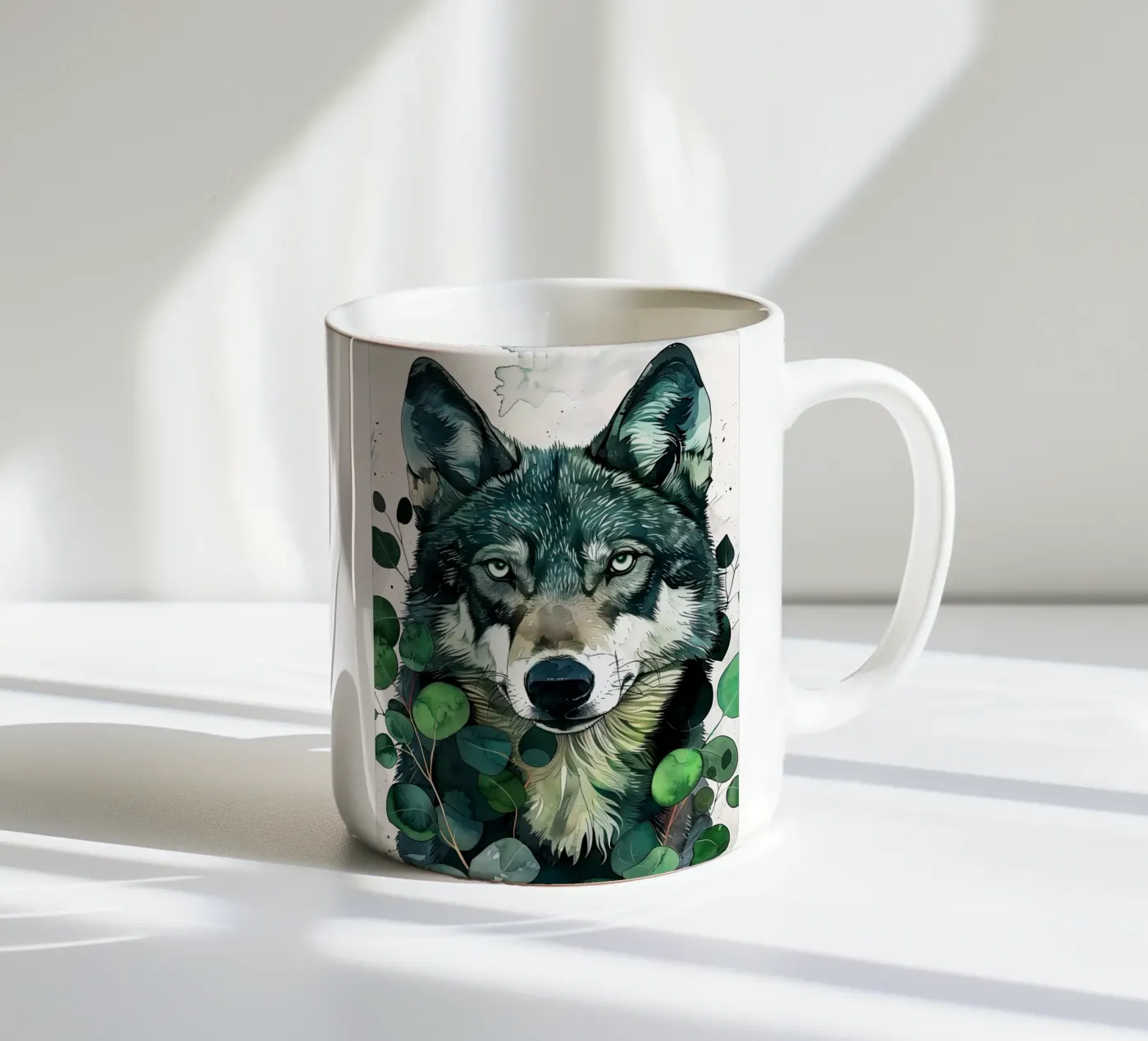 Wolf keramische mok van Lionmixart