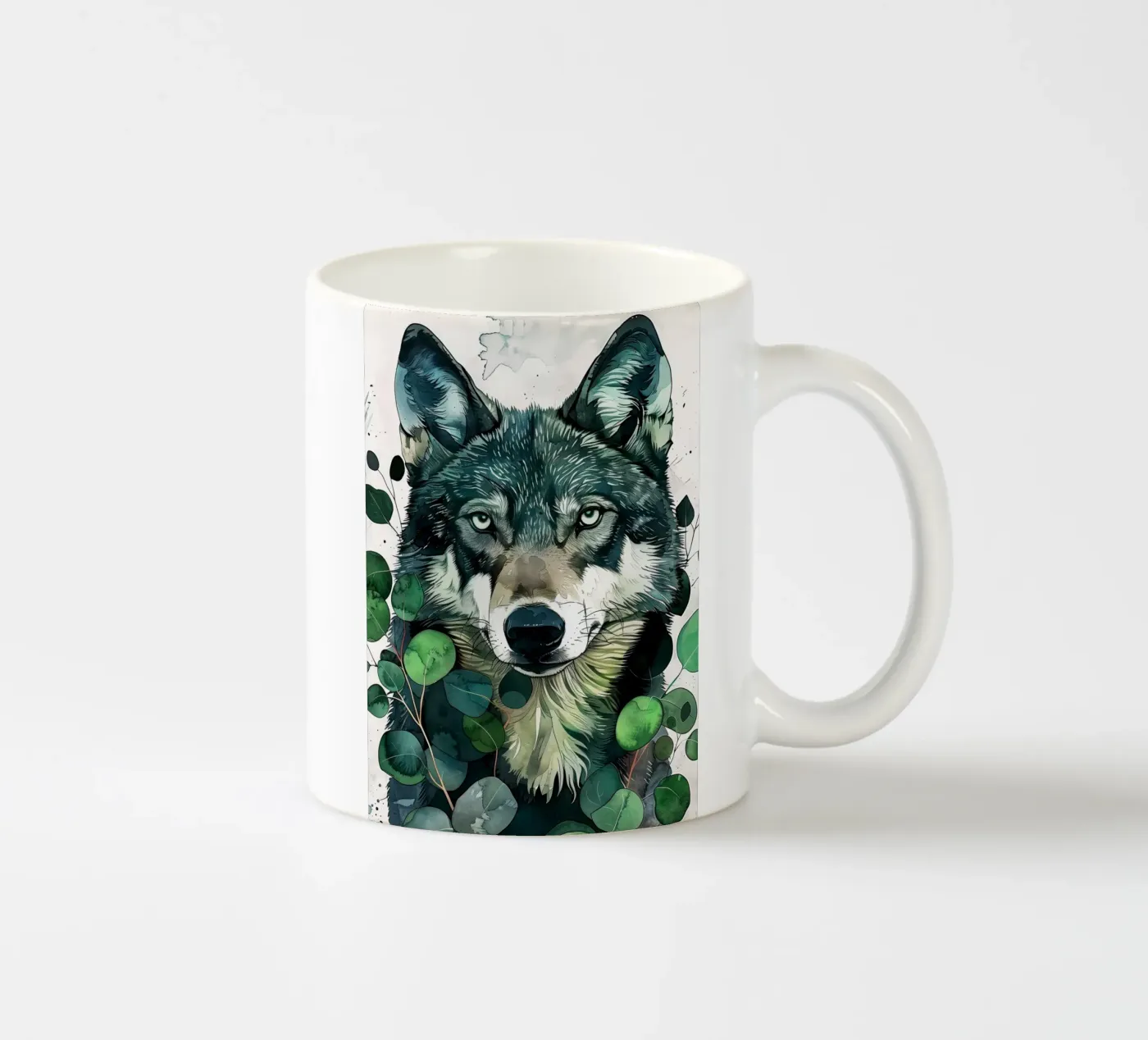 Wolf ceramic mug by Lionmixart