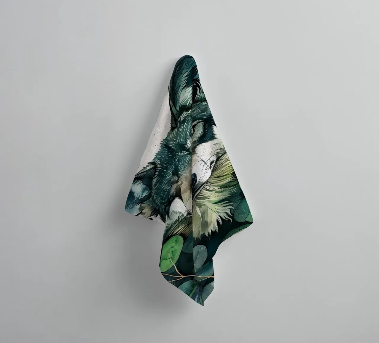 Wolf badhanddoek van Lionmixart