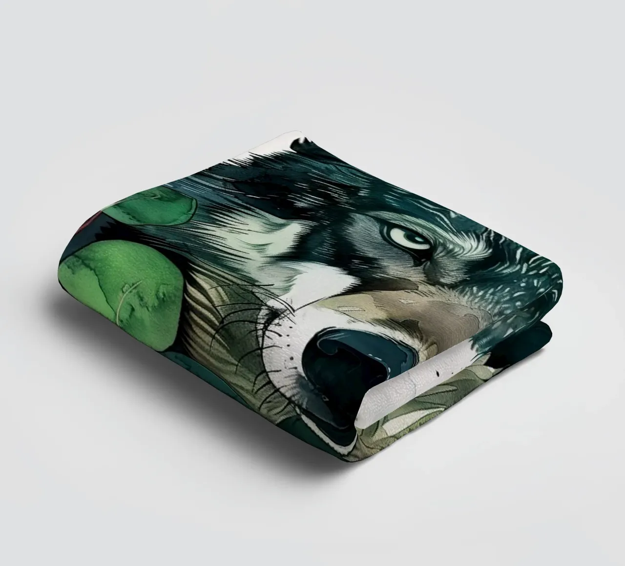 Wolf badhanddoek van Lionmixart