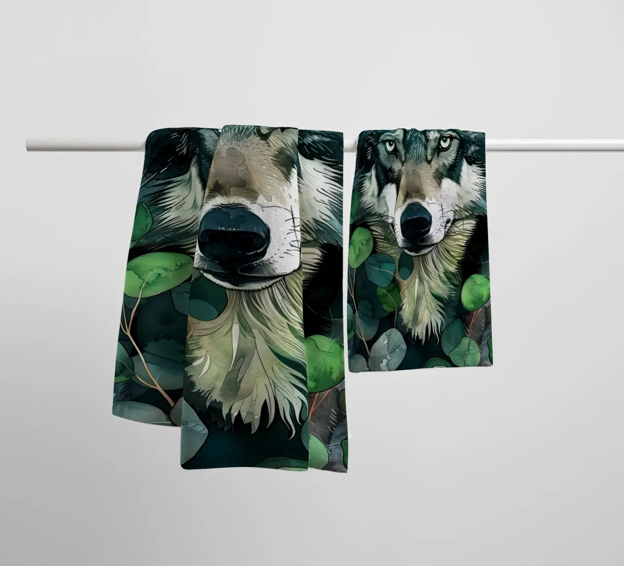 Wolf badhanddoek van Lionmixart