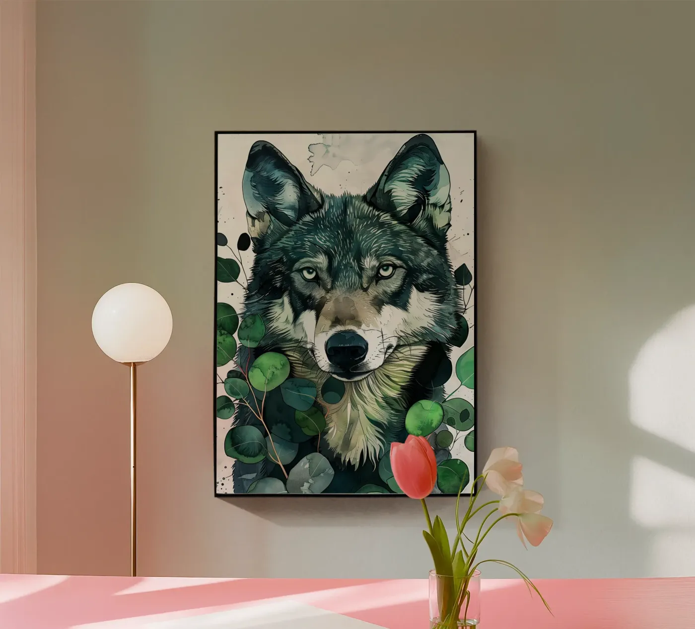 Wolf Acryl-Glas von Lionmixart