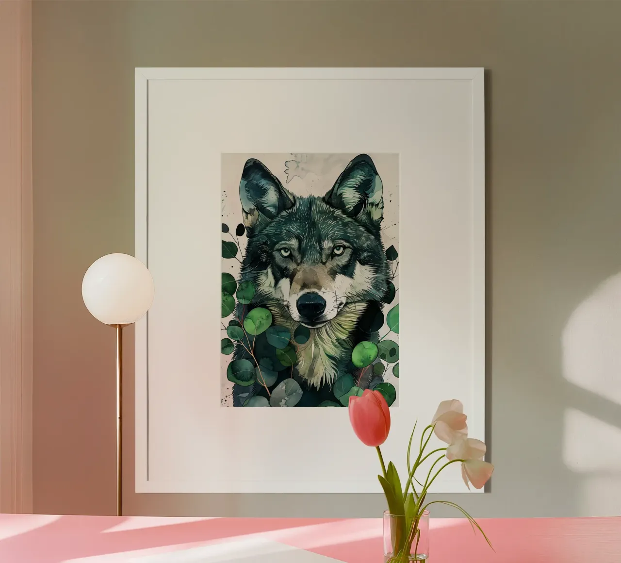 Wolf poster van Lionmixart