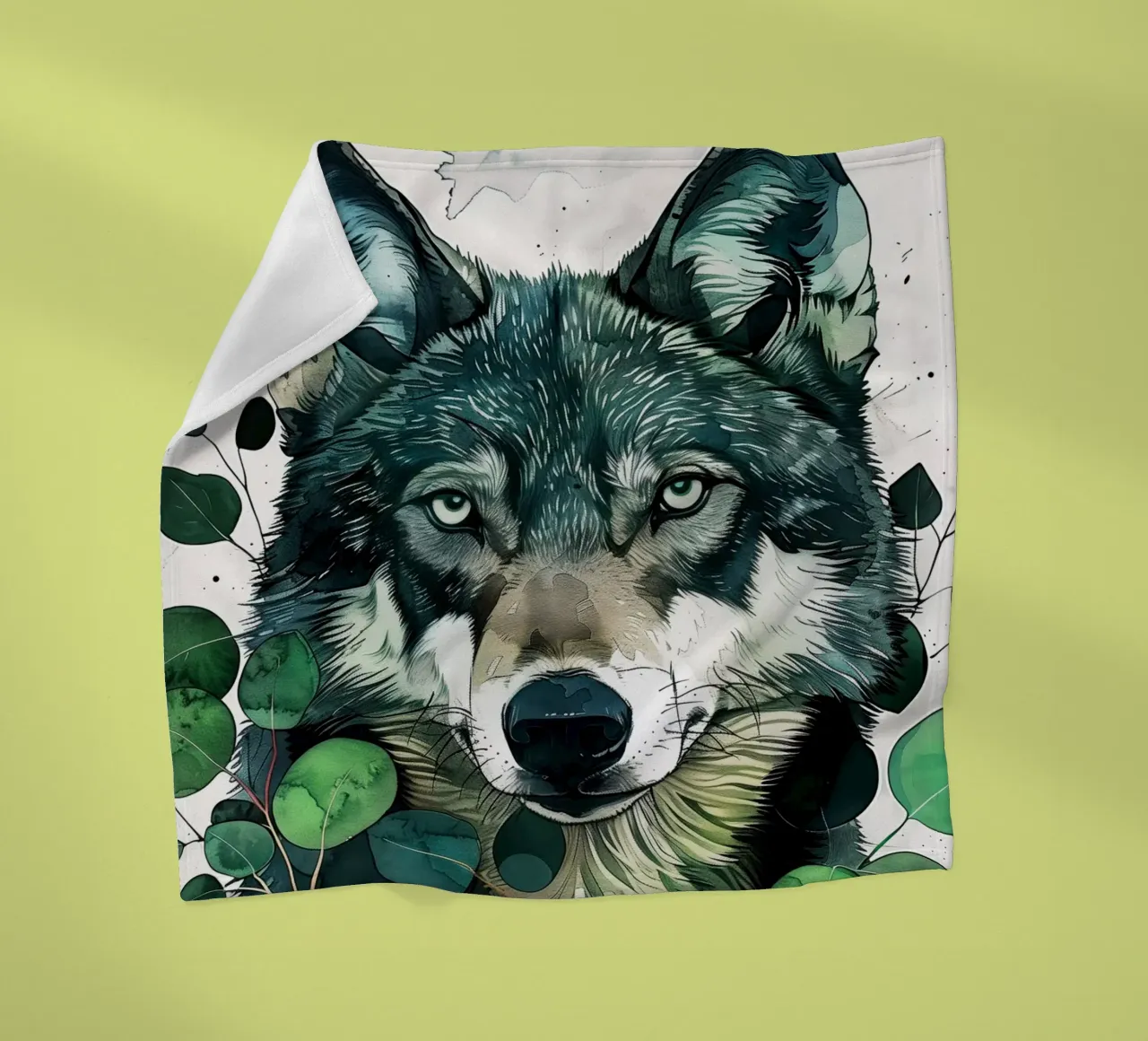 Wolf Fleecedecke von Lionmixart