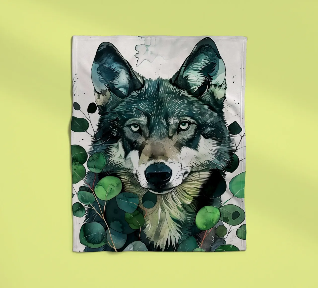 Wolf Fleecedecke von Lionmixart