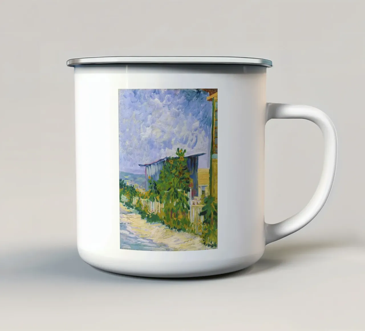 Rifugio a Montmartre di Vincent van Gogh tazza in smalto da Van Gogh Prints