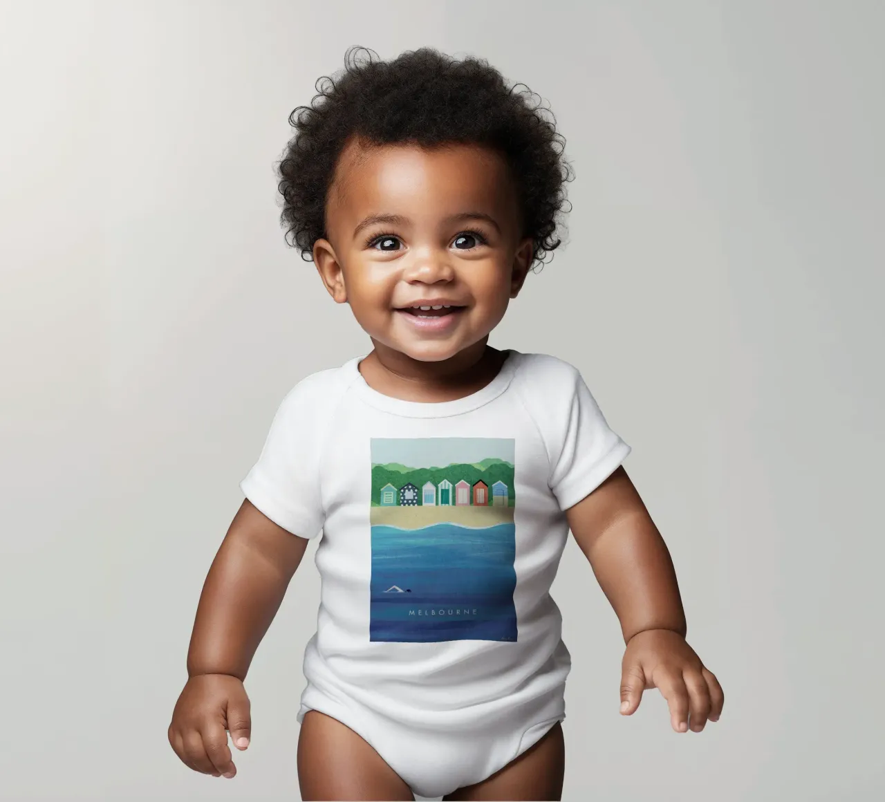 Melbourne short-sleeve baby romper by Henry Rivers