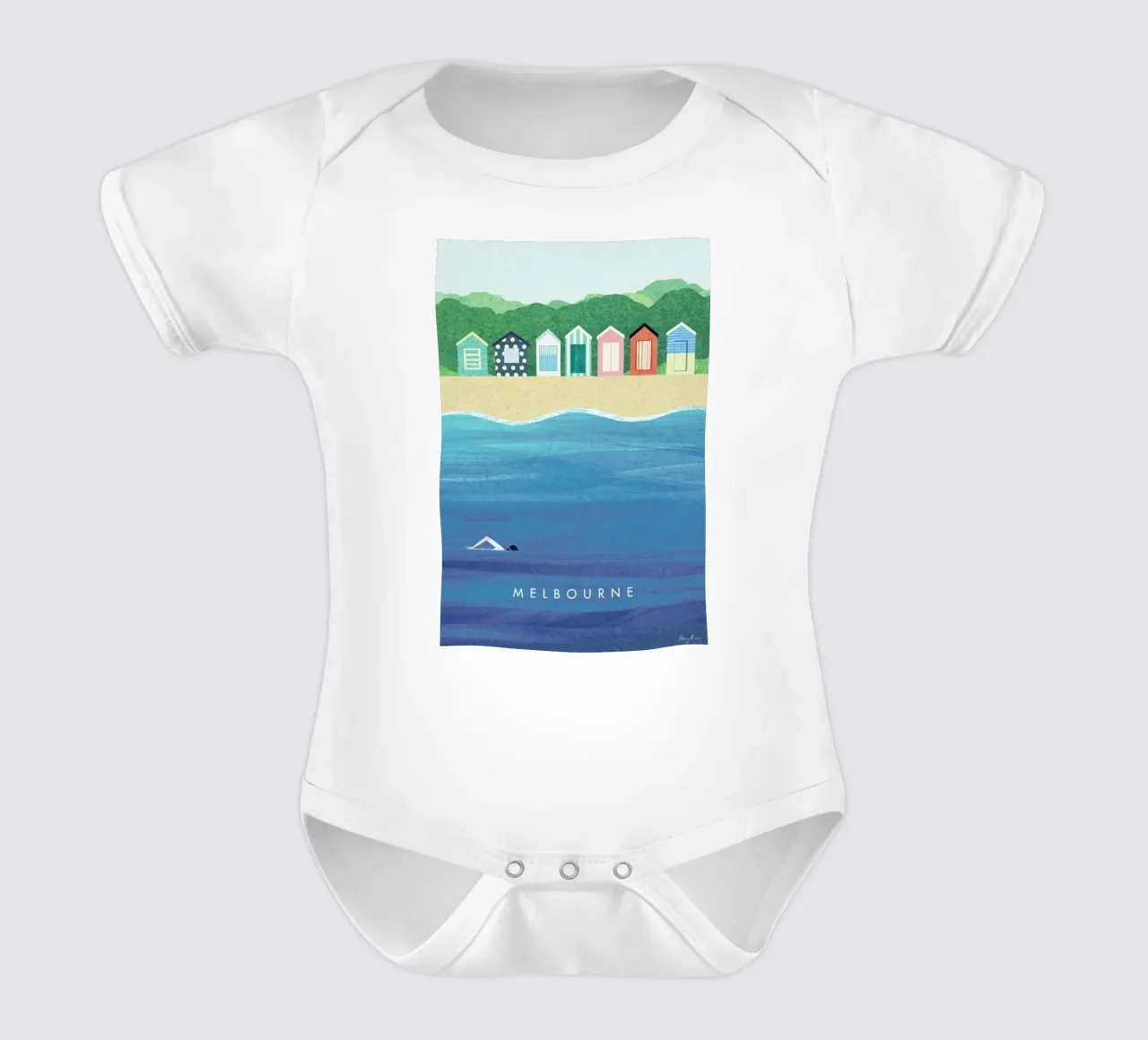 Melbourne short-sleeve baby romper by Henry Rivers