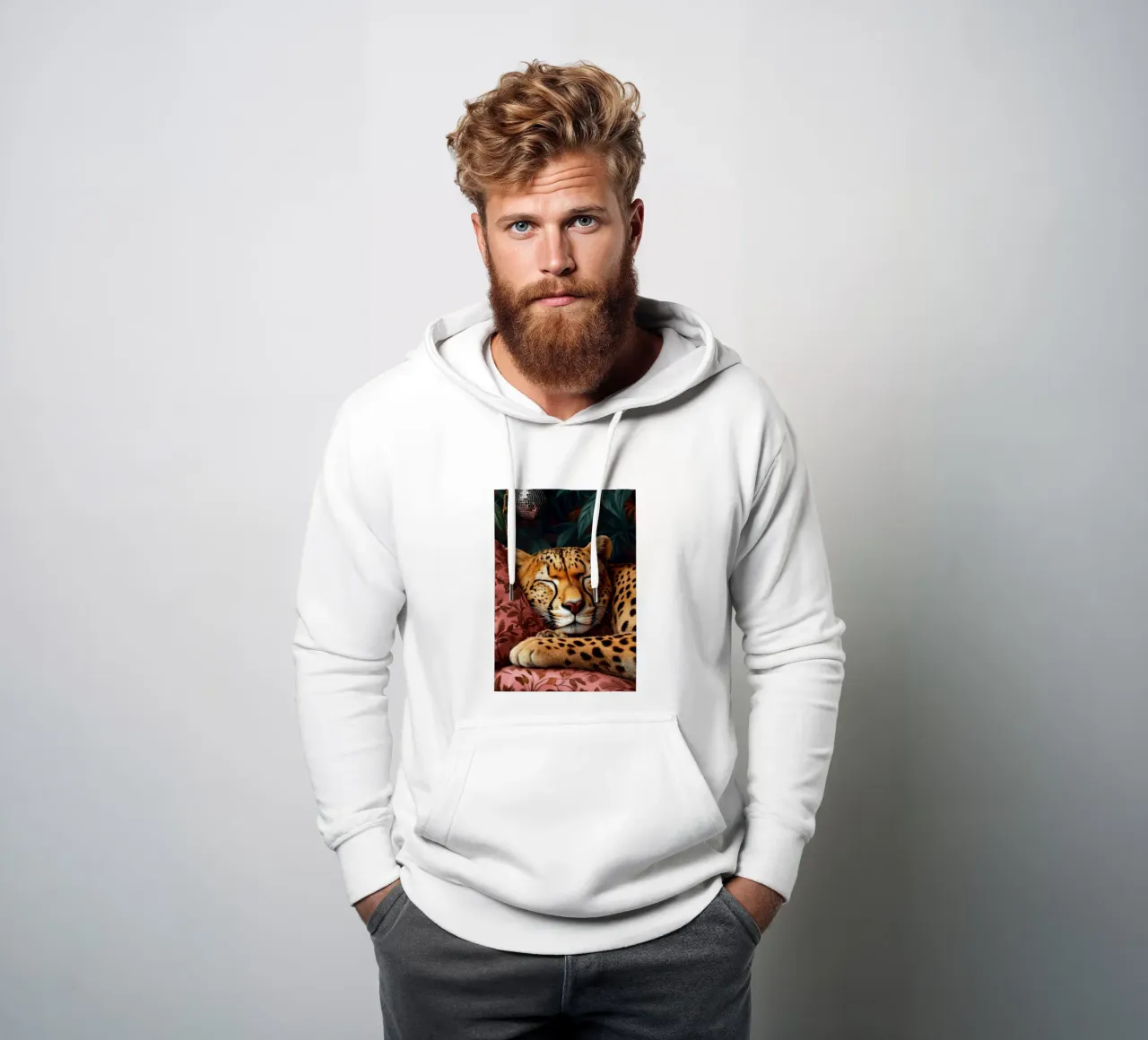 Leopardo felpa con cappuccio da Lionmixart