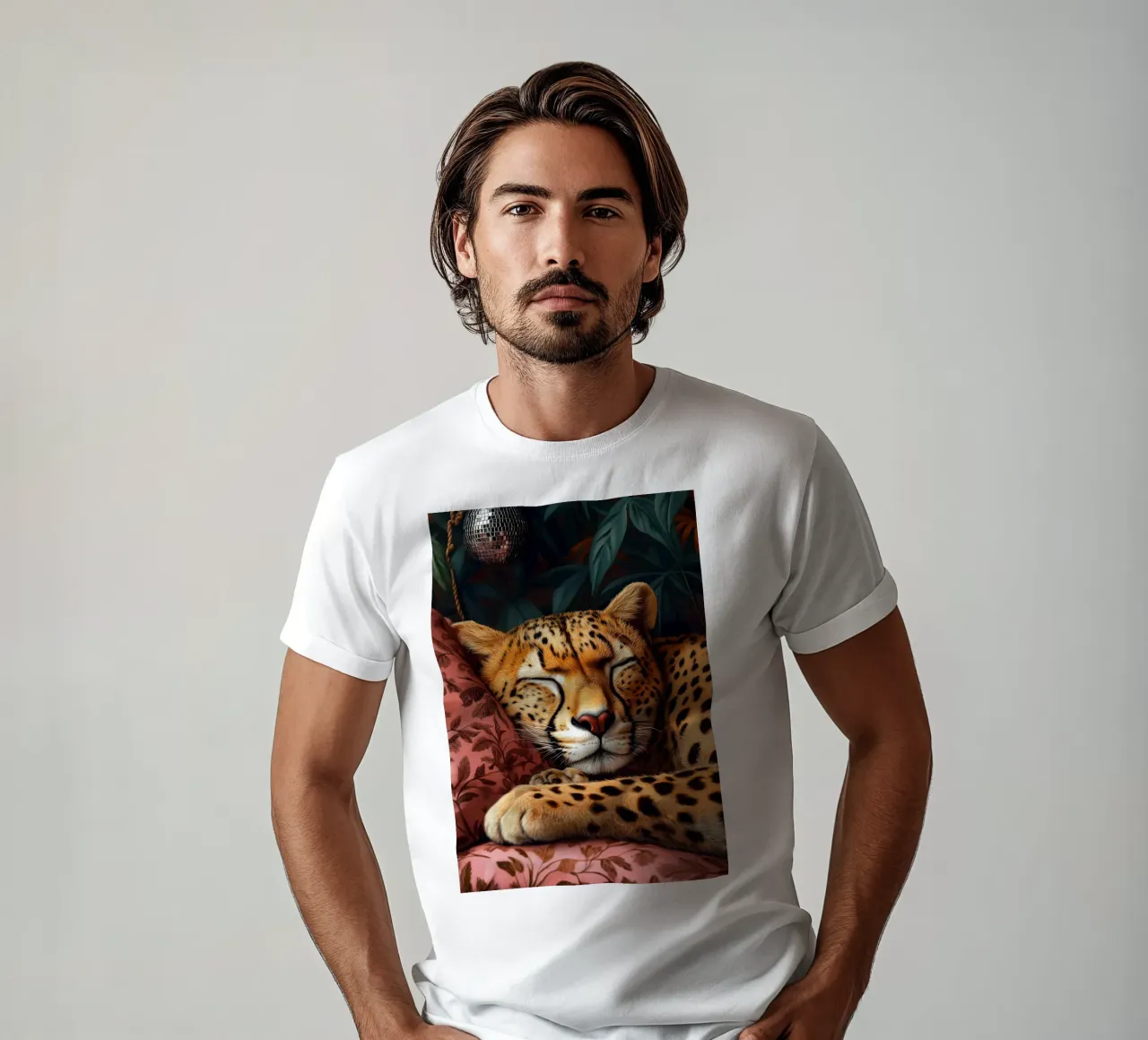 Leopardo t-shirt da Lionmixart