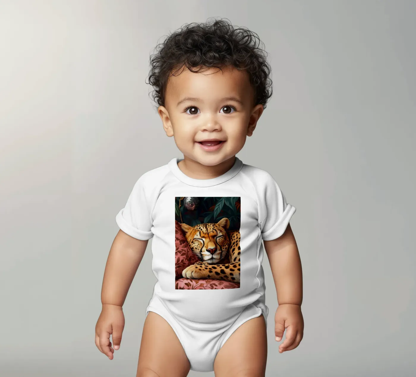Leopard Kurzarm Babybody von Lionmixart