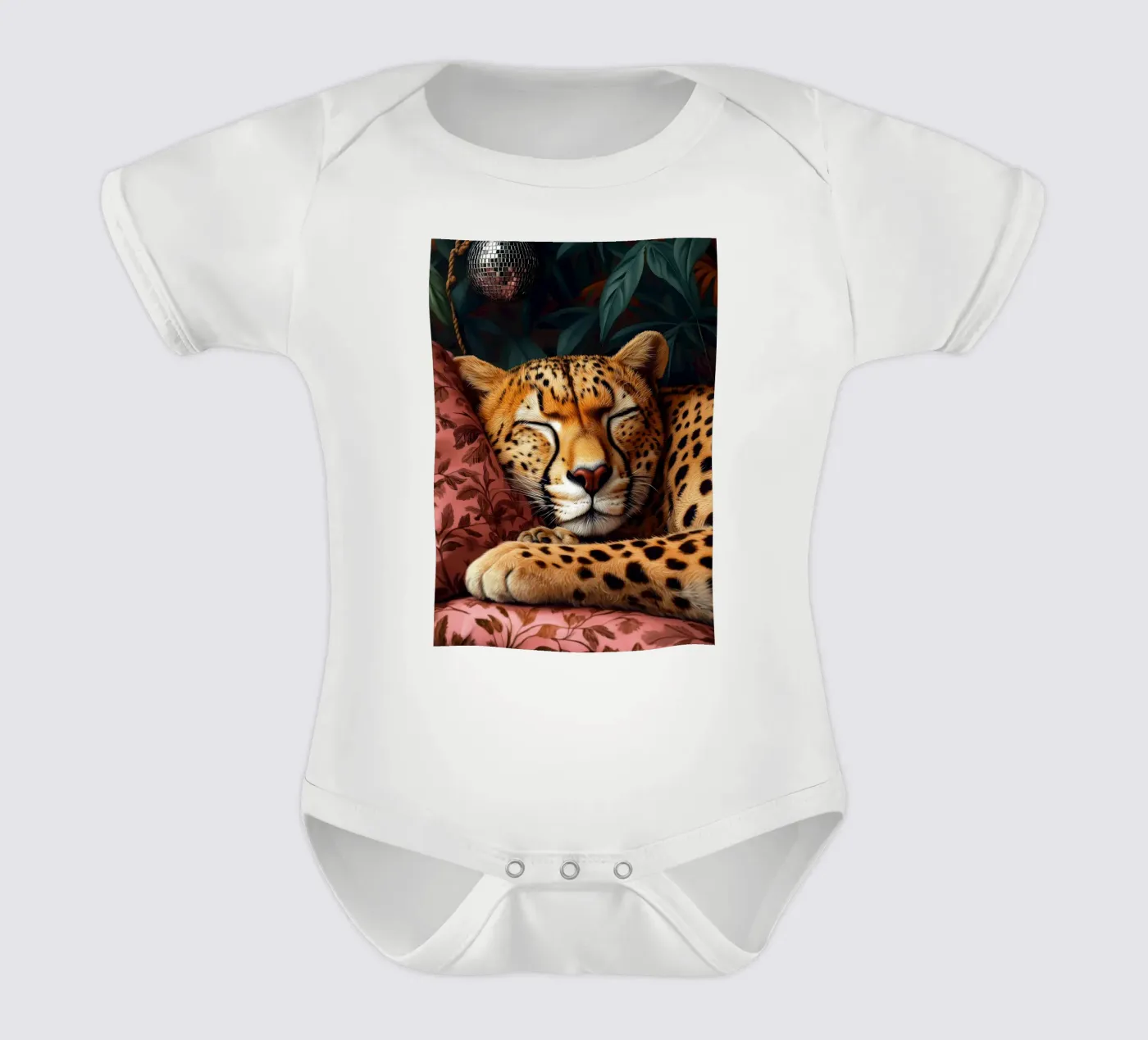 Leopard Kurzarm Babybody von Lionmixart